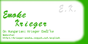 emoke krieger business card